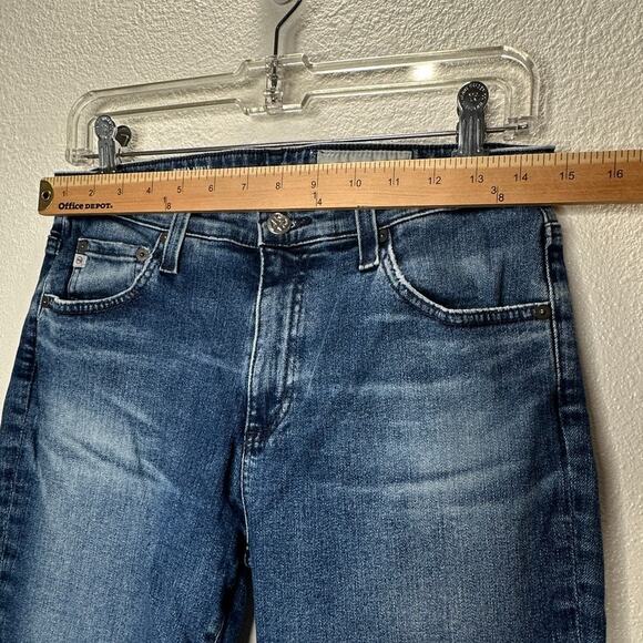 AG Medium Wash Whiskered Raw Hem Harper Essential Straight Leg Jeans 29R - Picture 10 of 12